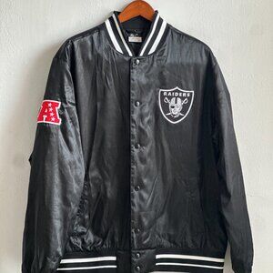 Nike Las Vegas Raiders Satin Bomber Jacket – XL, Black (with “A” on sleeve)